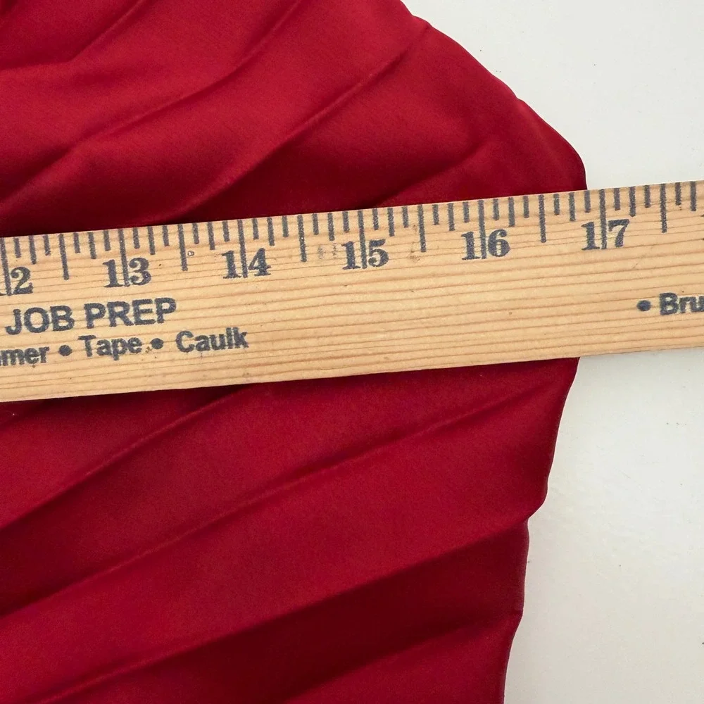 Abercrombie‎ & Fitch Red One Shoulder Pleated Maxi Dress Gown MT Tall